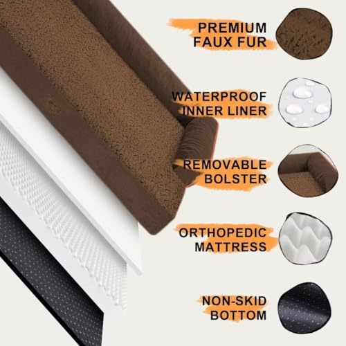 Cama grande ortopédica lavável para cães - Reforço de cama - impermeável com capa removível - Extra