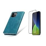 Generic CaseMe Luxury Leather Wallet Case for iPhone 12/iPhone 12 Pro (6.1 inch) with Screen Protector Bundle [Kickstand Feature] with Card Slots (Aqua Blue)