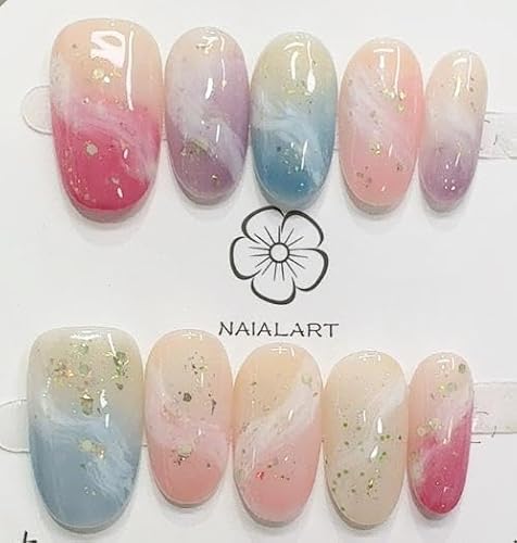 10枚入りネイルシール/人工爪-VS40-SGWGDTY-B307-L