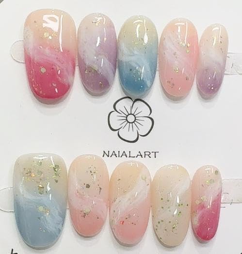 10枚入りネイルシール/人工爪-VS40-SGWGDTY-B307-M