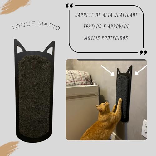 Kit Arranhador Parede para Gatos Carpete Sisal Poste Torre Brinquedo de Gato Filhotes Sem furar Pare