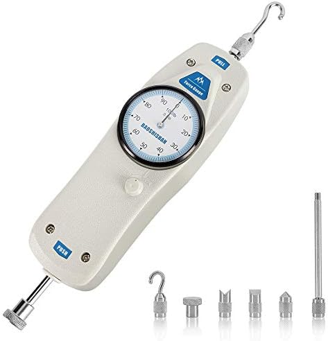 BAOSHISHAN 100lb Push Pull Force Gauge Force Tester Meter with Calibration Certificate and Carrying Case, for Tension and Compression Load Plug Force Destructive Tests DL-100LB