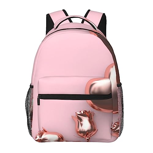 Sac à dos ordinateur portable femme BAFAFA imprimé rose et cœurs en toile noire voyage