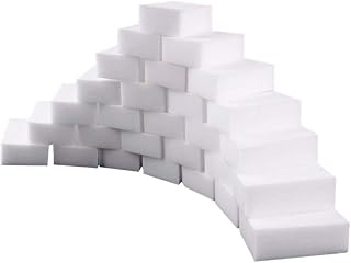100Pcs lot Multi Functional Magical Sponge Eraser Melamine Froth Cleaner Eco Materials Lignocellulose Fiber 10 * 6 * 2cm White for Clean Sink Bathroom Refrigerator Range Hood (White)