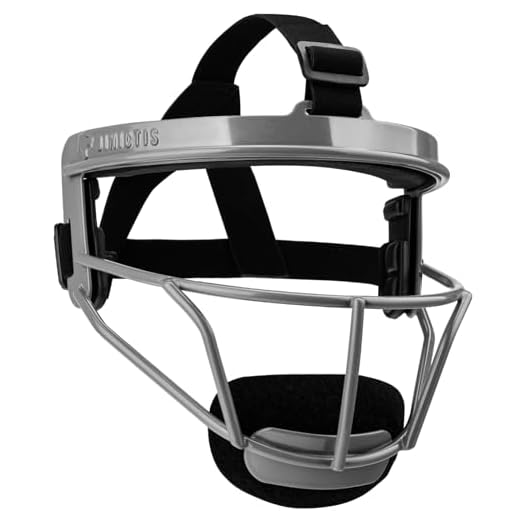 Dinictis Softball Face Mask, with Wide Field Vision, Lightweight and Comfortable, Suit for All Ages - Durable and Safety Fielder Head Guard- Grey-Adult(L)