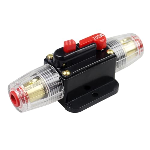 Automatiksicherungshalter 12V-24V DC, 100A Inline Auto Leistungsschalter, Manuellen Reset Schalter Car Audio Sicherung für Car Audio Solar Inverter Systemschutz Boot Kfz Lkw Circuit Breaker Automatiksicherungshalter 12V-24V DC, 100A Inline Auto Leistungsschalter, Manuellen Reset Schalter Car Audio Sicherung für Car Audio Solar Inverter Systemschutz Boot Kfz Lkw Circuit Breaker