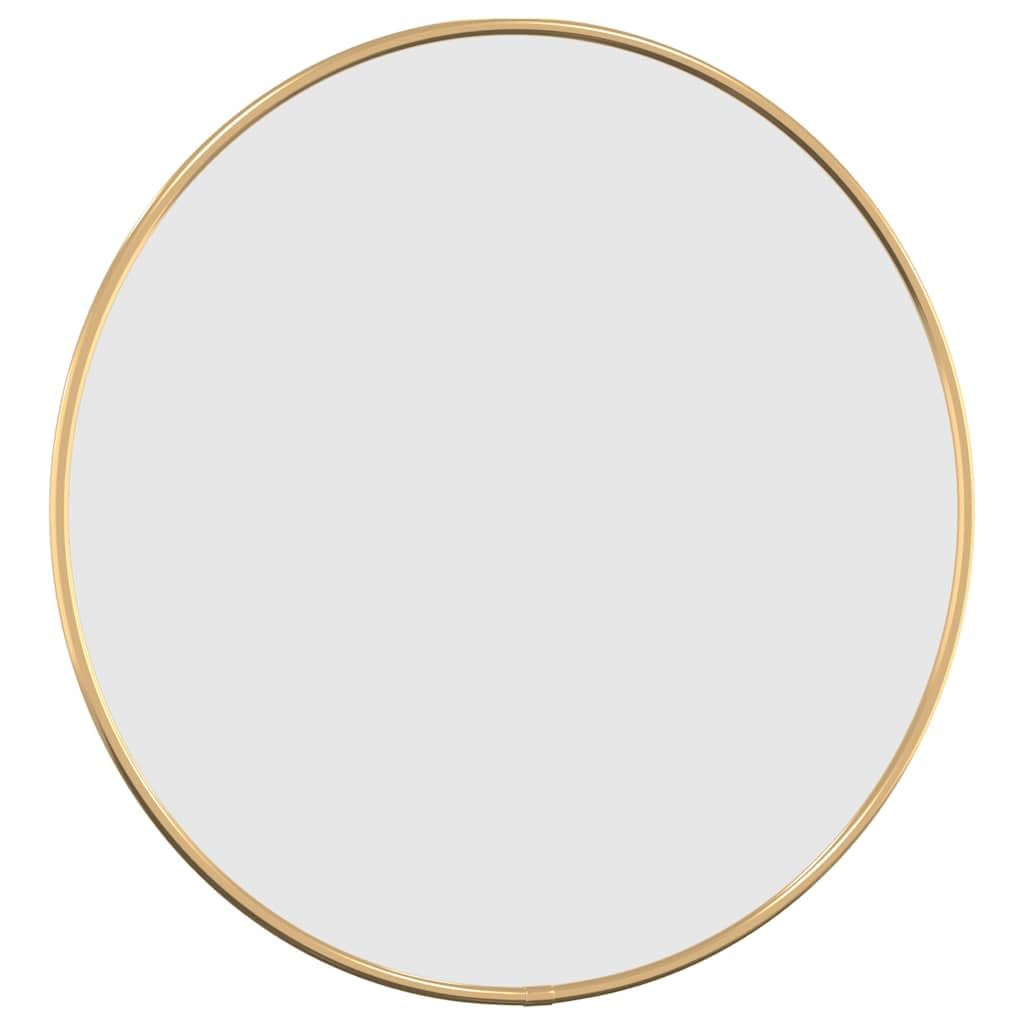 Wandspiegel Golden Ø 40 cm Rund mit stabilem Glasrahmen für Schlafzimmer, Badezimmer, Flur, Garderobe, Eingangsbereich und Dekoration, ideal für Friseur, Kosmetik, Rasur und Styling