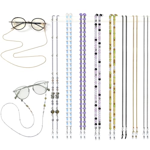 Image of Damanse Eyeglass Chain,8 Pcs Beaded Eye Glasses Strap Holders around Neck For Women