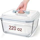 Large Glass Storage Containers with Lids, Watermelon Containers, Extra Large Glass Food Storage Airtight, Big Glass Containers Potluck, XL Glass Food Storage for Turkey Rotisserie Chicken, 220oz/28cup