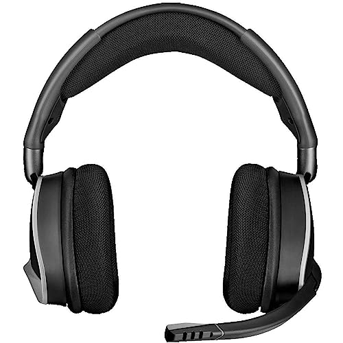 Image of Corsair Void RGB Elite Wireless Premium Gaming Headset with 7.1 Surround Sound, Silver Edition (Microfiber Mesh Fabric, Omnidirectional Microphone, Up to 40ft of Range, On-Ear Controls, RGB Lighting)