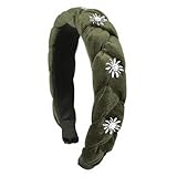 Haarschmuck Oktoberfest Damen Haarreif Dirndl Olivgrün, Haarreif Geflochten Haarreif Oktoberfest Damen Dirndl Haarreif Geflochtenes Haarband, Trachten Haarreif Damen Haarschmuck Rutschfest(Olivgrün)