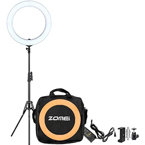 Ring Light Kit ZOMEI 18" 58W LED SMD Dimmable Light For Camera Smartphone Studio Photography Makeup Youtube Video Portrait Photo Shoot (Including Stand, Phone Clamp,Tripod Head and Color Filters) Cover