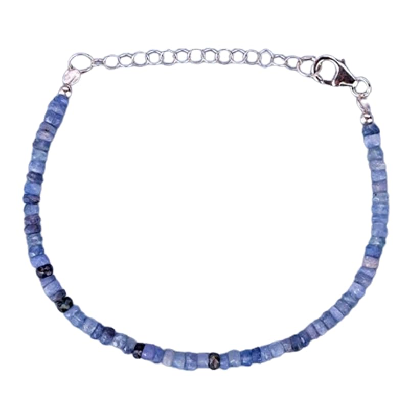 Bracelet saphir de Birmanie LKBEADS perles facettées éclatantes