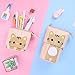 iSuperb Standing Pencil Pouch Pencil Case Cute Cat Telescopic with Zipper Canvas Kwaii Cartoon Pencil Bag Stationery Box for Kids Girls Boys School Supplies 7.5 x 4.9 x 3.0inch/4.1x 3.0inch