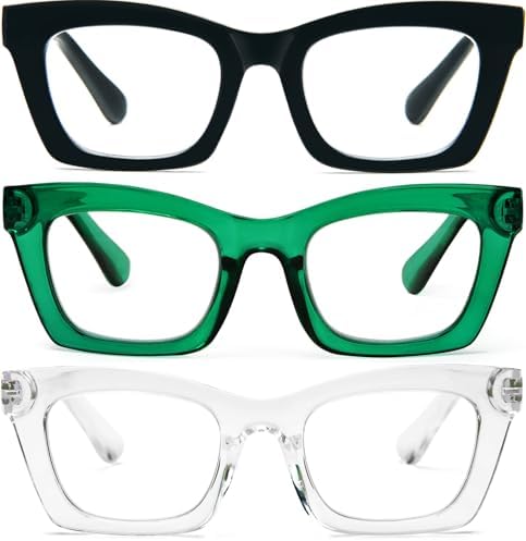 REAVEE Reading Glasses for Women, Blue Light Blocking Stylish Oversized Computer Readers Spring Hinge