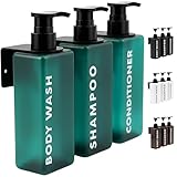 FCINNOVA Dispensador Gel y Champu Ducha Aquamarina 500ml | Set 3 Botes para Gel...