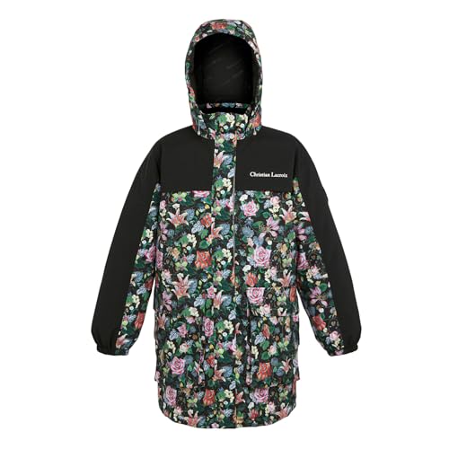Regatta Womens/Ladies Christian Lacroix Cailar Floral Longline Waterproof Jacket (12 UK) (Black)