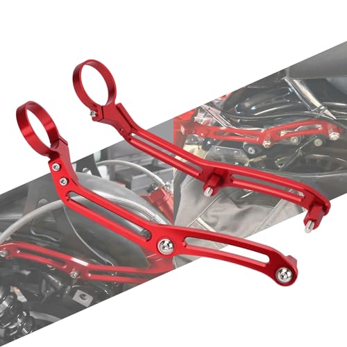 HCmotorku Remote Reservoir Shock Bracket Mount Clamps Fit for Harley Touring Street Glide Electra Glide Road King Ultra Limited CVO 2014-Later Red