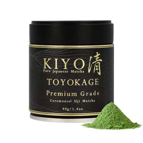 Kiyo Matcha Premium Grade Toyokage Ceremonial Uji Matcha - Pure Japanese First Harvest Ceremonial Grade Matcha Green Tea Powder from Uji, Japan (40g/1.4oz)