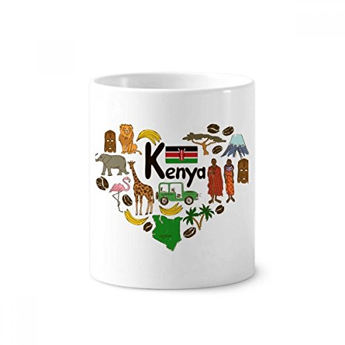 Porte-brosse à dents Kenya en céramique : tasse blanche de 350ml