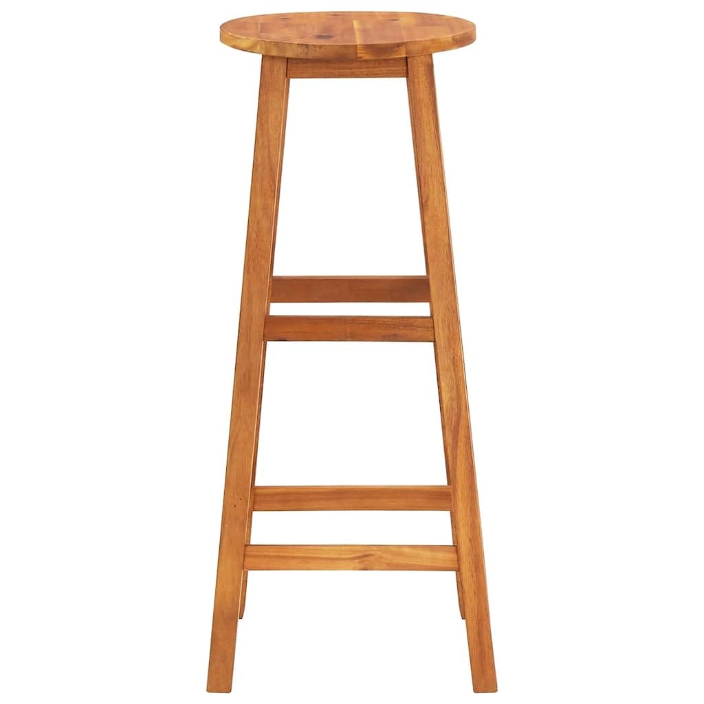 Lot de 4 tabourets de bar en bois massif d'acacia avec repose-pieds et surface revêtue d'huile - Pour l'extérieur