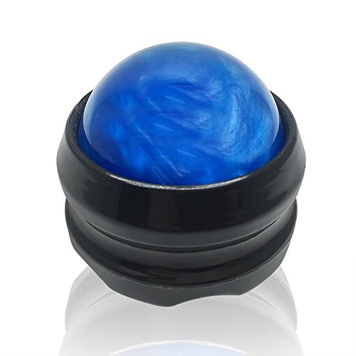 Massage Roller Ball FlatLED Manual Back Roller Massager Self Massage Therapy Tool for Sore Muscles, Pain Relief, Joint Pain, Essential Oils or Lotion Relax (Blue)