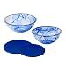 Pyrex Watercolor Collection 4 Piece Mixing Bowl Set, Blue Lagoon