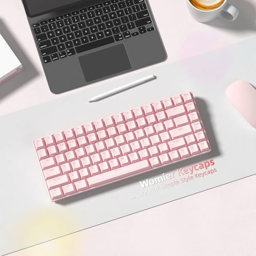 Image of Womier PBT Shine Through Keycaps, Cherry Profile Pink Keyboard Key caps