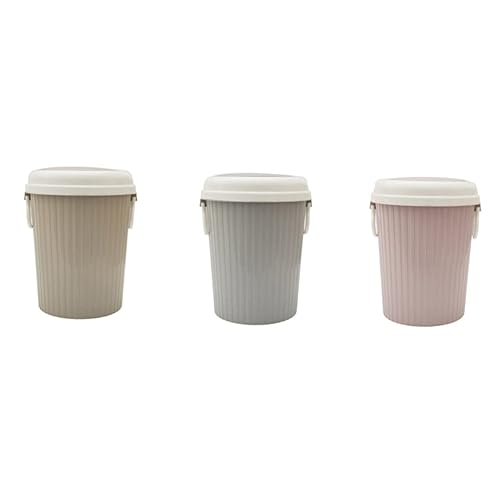 Miniatura 2 de Amosfun Bote de basura con tapa, pequeño bote de basura con tapas, cubos de basura grises con tapa, cubo de basura gris con tapa, cubo de basura