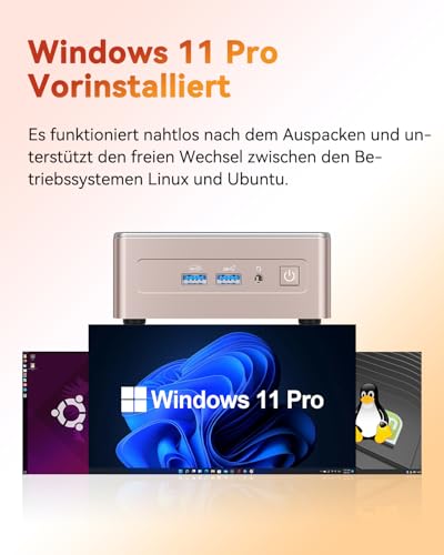 GEEKOM Mini PC A5 mit AMD Ryzen 5 7430U,16GB RAM(Erweiterbar, nicht LPDDR) 512GB SSD, Windows 11 Pro Ultra-leiser Kompakter Desktop-PC mit Dual HDMI 8K-Ausgang & SD-Kartensteckplatz, für Business/Büro