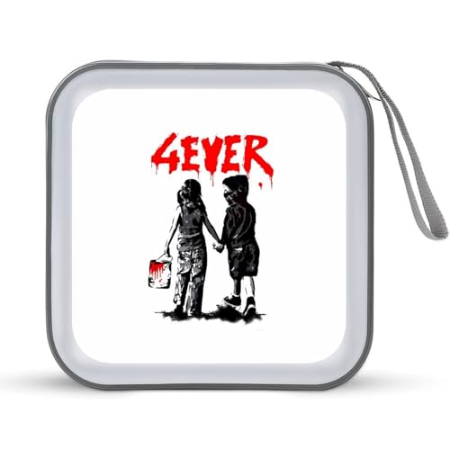 Banksy バンクシー CDケース プラケース DVD収納ケース CD収納ボックス ディスクケース 防水 メディアケース 大容量 40枚収納 小型 持ち運び便利 薄型 ファスナー付 旅行