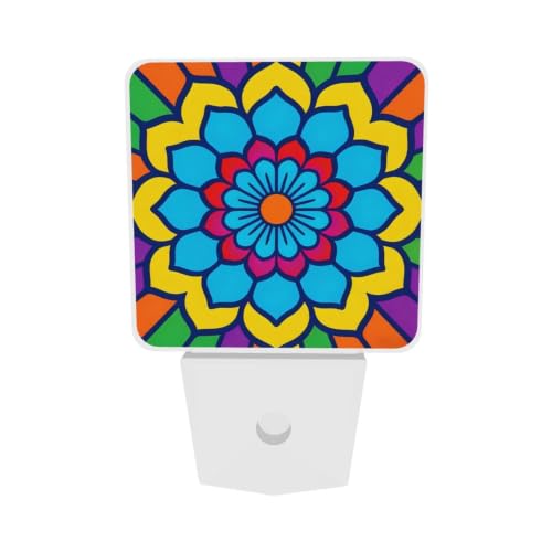 Image of Boho Floral (3) LED Plug-in Nightlights 2 Piece Set for Bedroom