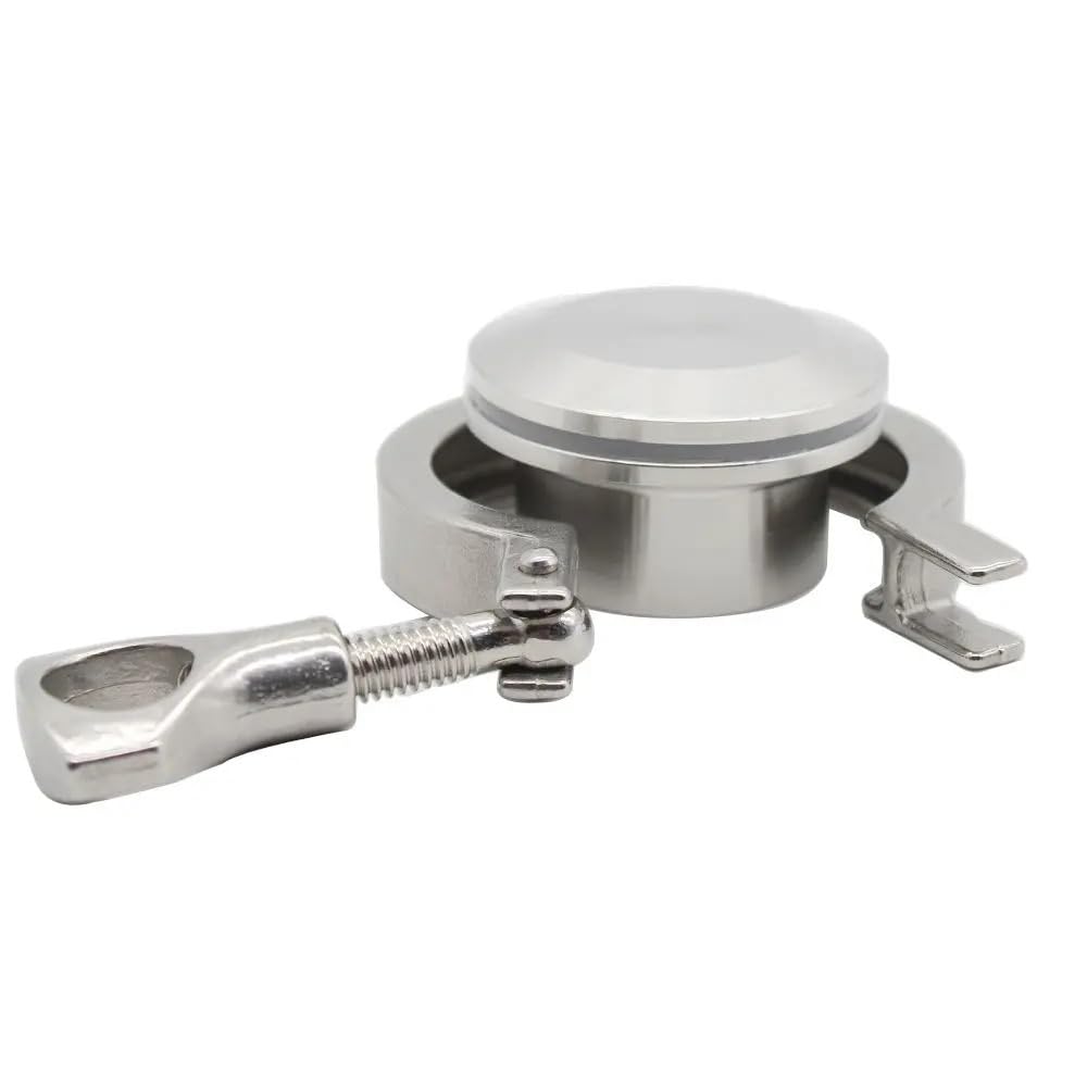 Zestaw złączek do rur 1,5 cala OD 1.5in / 38 mm zacisk 50,5 mm tuleja spawana + zaślepka + zacisk potrójny + uszczelka silikonowa (SS304_57MM) złączka do rur