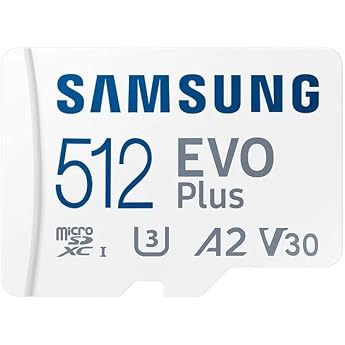 Samsung EVO Plus 512GB MicroSD Memory Card 2024 + SD Adapter