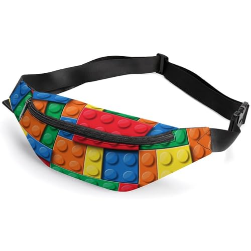 Riñonera de Moda y Exquisita con Bloques de construcción Coloridos y Gran Capacidad.