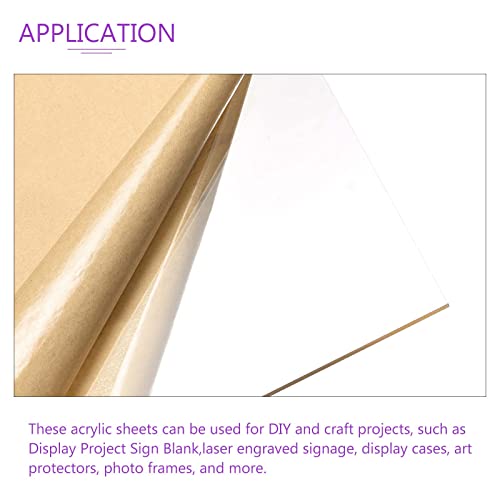 Image of DMiotech 12 inch x 12 inch 3mm Thick Plastic Acrylic Sheet PMMA Acrylic Board for Craft DIY Display Project Sign Blank White Clear