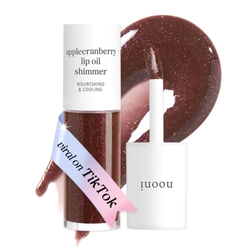 Image of NOONI Applecranberry Lip Oil Shimmer - Plumping Tinted Glossy Lip Oil