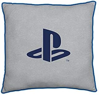PlayStation Character World Official Square Cushion Pillow | blue  Sony Merch Featuring Classic, Officially Licensed Reversible Two Sided Design, 40 x 40cm PYSBLECU001UK
