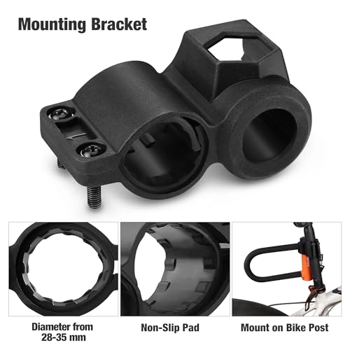 ValueMax Candado en U Bicicleta, Candado en Forma de U para Bicicleta, Resistente, de Alta Seguridad, con Cable Flexible de Acero de 1,8 m y Soporte de Montaje Resistente para Bicicletas, Motocicletas - imagen 4