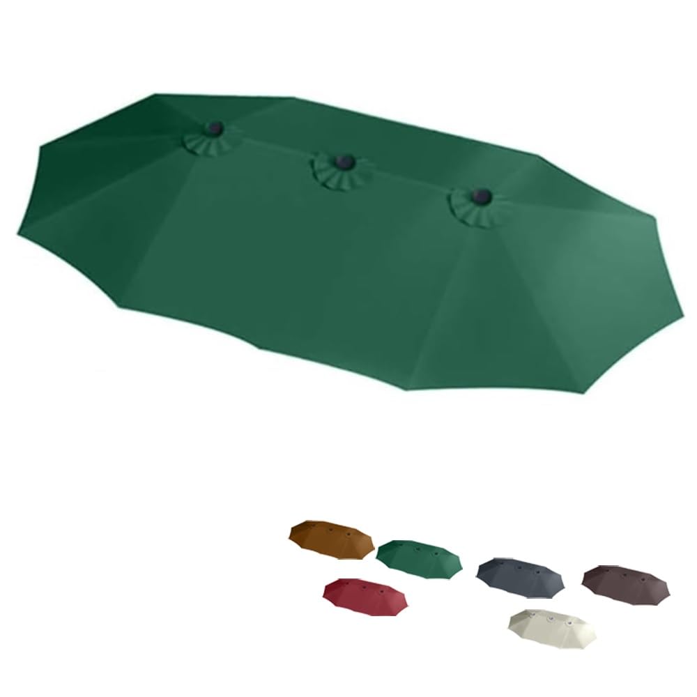12 Ribs Umbrella Cover Double Sided Umbrella Replacement Canopy 15' Patio Umbrella Umbrella Top Cover Waterproof Large Parasol Fabric Sun Shade Cover For Garden-image-44