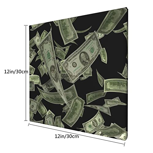 Impression sur toile dollar 30,5 cm sans cadre, texture premium pour déco murale