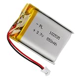 Batterie LiPo 3,7 V 850 mAh 102535 avec connecteur 2P-PH, batterie au lithium polymère rechargeable pour haut-parleurs Bluetooth, caméras embarquées, appareils portables et appareils électroniques
