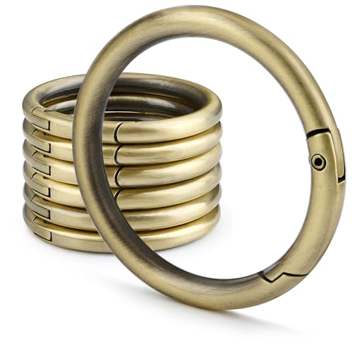 6pcs Metal Spring O Rings Round Carabiner Key Ring Clip for Keychain Buckle, Purse Hardware, DIY Crafts