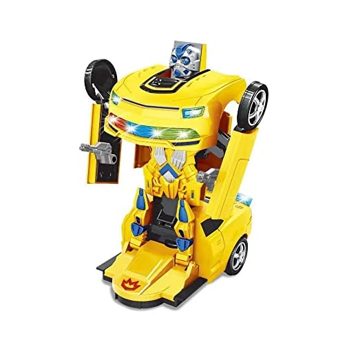 Carro Robô Bate e Volta Amarelo Zoop Toys