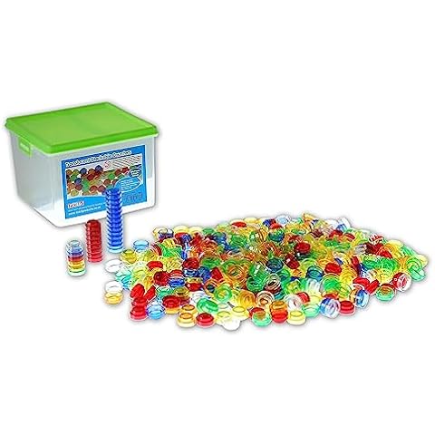 TickiT 9246 Translucent Stackable Counters (Pack of 500), 2cm Dia Cover