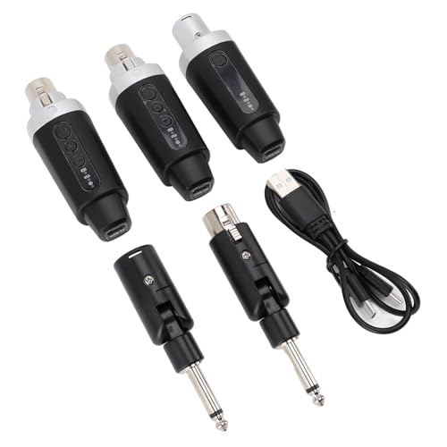 Wireless XLR Transmitter Receiver, 3 Pin UHF Mic Adapter System con Adaptador de Micrófono Inalámbrico para Micrófonos Dinámicos, Sistemas de Sonido, PA, Eventos, 7 Horas Recargable miniatura 1