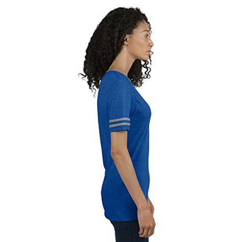 Jerzees Women's Tri-Blend V-Neck T-Shirt, True Blue Heather/Oxford, Xxl #TOP1