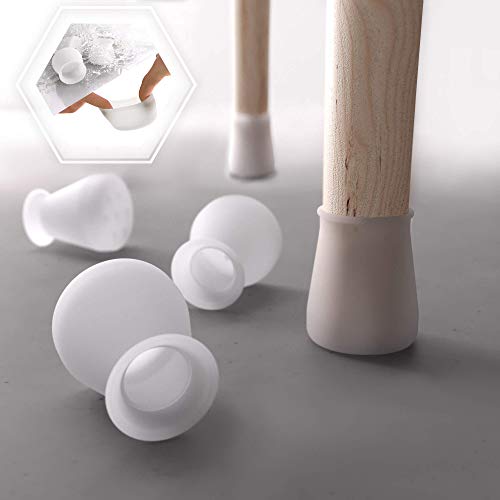 Small Transparent Silicone Chair Leg Floor Protectors Without Felt Pads-Non Slip– 16 PCS Chair Leg Caps. Protect Your Floors from Scratches and Reduce Noise with Furniture Leg Protectors