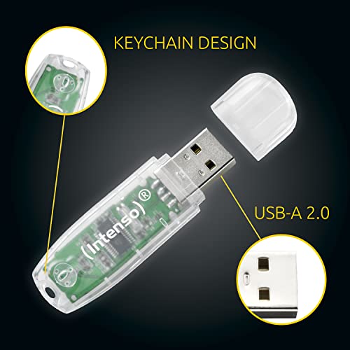Intenso 3502480 32GB Rainbow USB 2.0 Flash Drive - Transparent