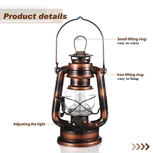 Image of Hortsun 4 Pieces 8 Inch Vintage LED Hurricane Hanging Lantern
